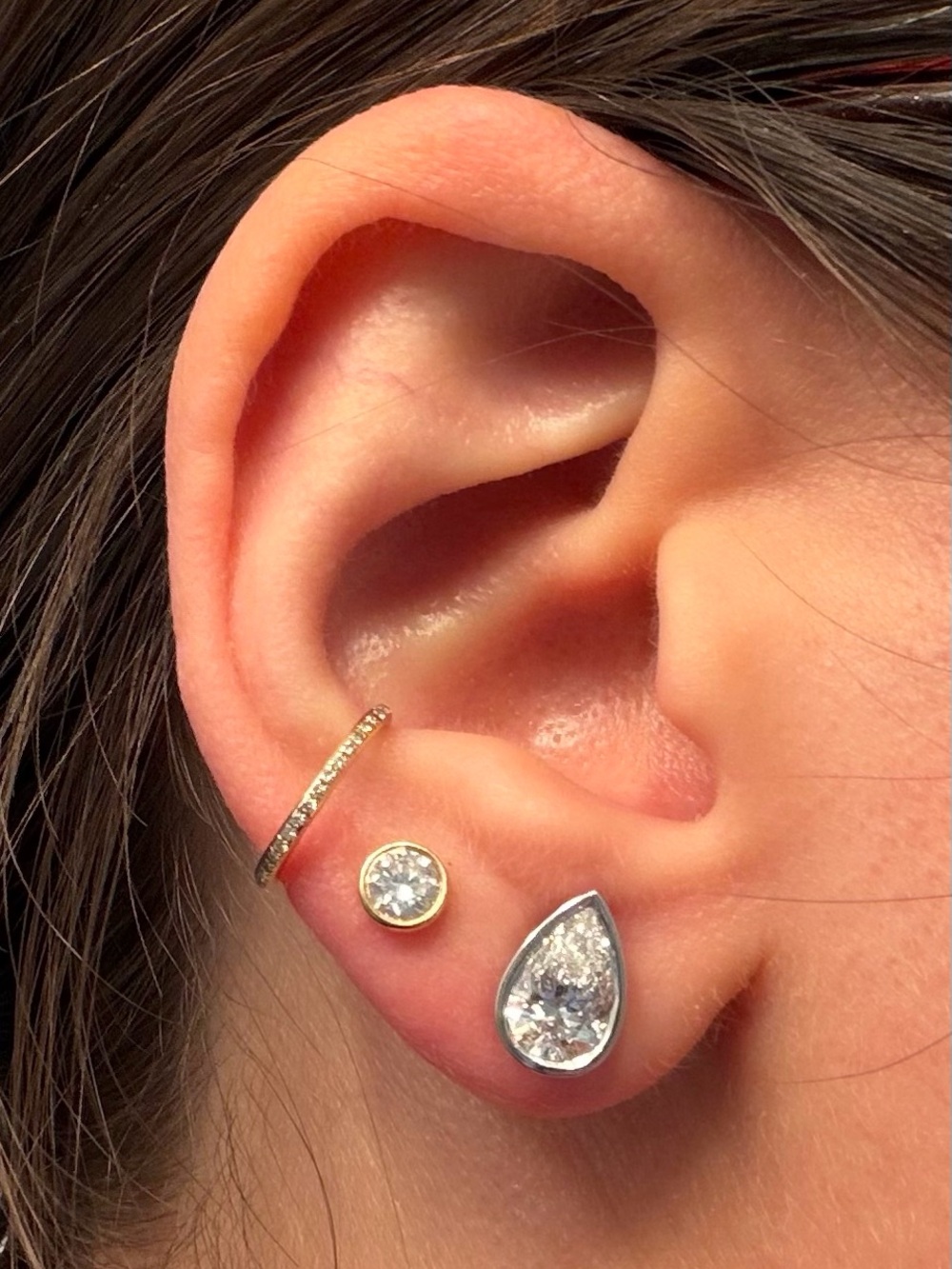 Argentium silver lab diamond 2ctw studs